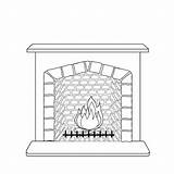 Premium Vector  Fireplace coloring Page Black And White burning sketch template
