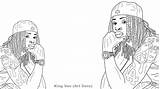 King Von Outline Drawing sketch template