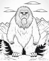 Bigfoot Coloring Page Printable sketch template