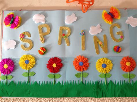 Spring Bulletin Board DYI Kids Education | Spring crafts for kids, Preschool arts and crafts ...