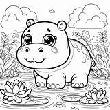 Hippopotamus Coloring Pages 35  Gem sketch template