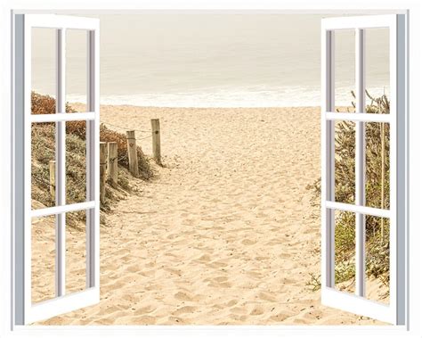 Window View of Beach, Open Window to Beach View, Beach Wall Art ...