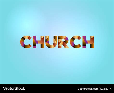 Church concept colorful word art Royalty Free Vector Image