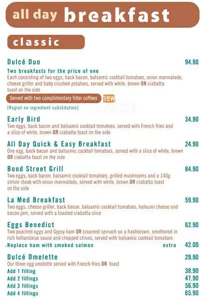 Dulce Cafe Menu, Menu for Dulce Cafe, Bellville, Cape Town - Zomato SA