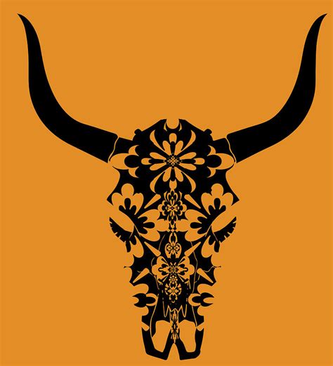 Wild-west-cow-skull-horns-black-white-vector-clip-art-illustrati ...