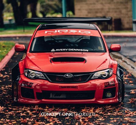 Heavily Modified Custom Red Subaru WRX on Forged Rims | Wrx, Wrx wagon ...