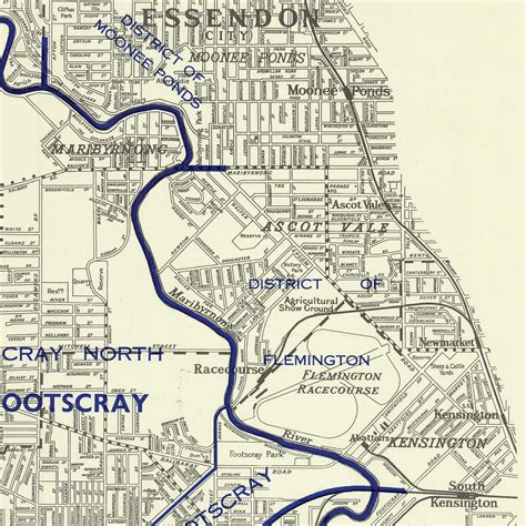 Footscray and Yarraville Map (Inner West) with Electoral Districts 1956 — Historic Prints ...