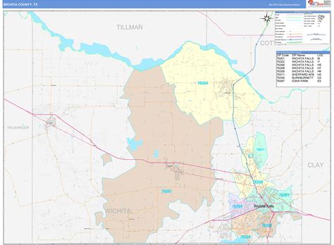 Wichita County, TX Wall Map Color Cast Style by MarketMAPS - MapSales.com