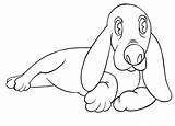 Basset Hound For Kids coloring Page  hound sketch template