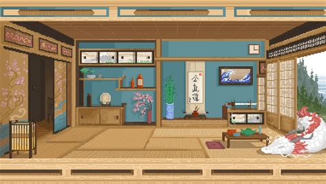 Japanese room animated : r/PixelArt
