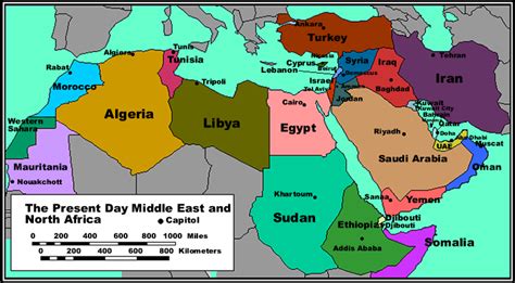 middle-east-and-north-africa-political-map | The MENA