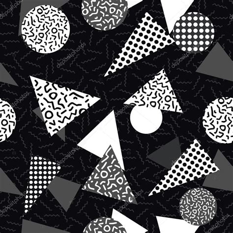 Black and white retro pattern with geometric shape Stock Vector Image ...