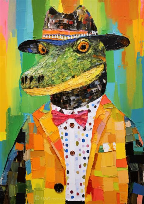 Mardi Gras Alligator Modern Art Free Stock Photo - Public Domain Pictures