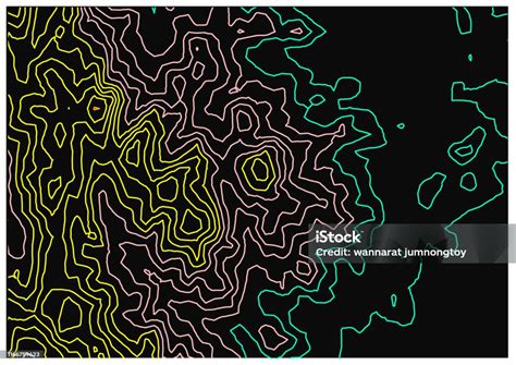 Neon Line Rainbow Topo Contour Map Wave Pattern Stock Illustration - Download Image Now - Bamboo ...