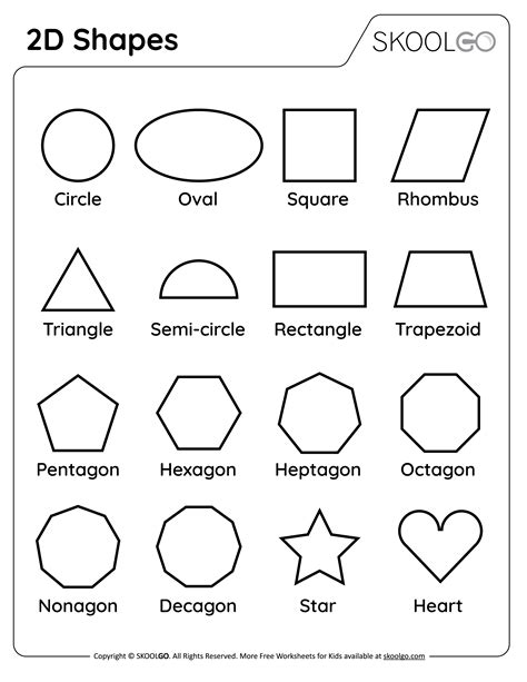 2D Shapes - Free Worksheet - SKOOLGO