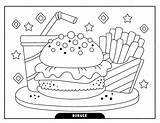 Premium Vector  Burger coloring Pages For Kids sketch template