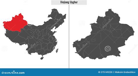 Location Map Of Xinjiang Uyghur Autonomous Region Cartoon Vector | CartoonDealer.com #187306763