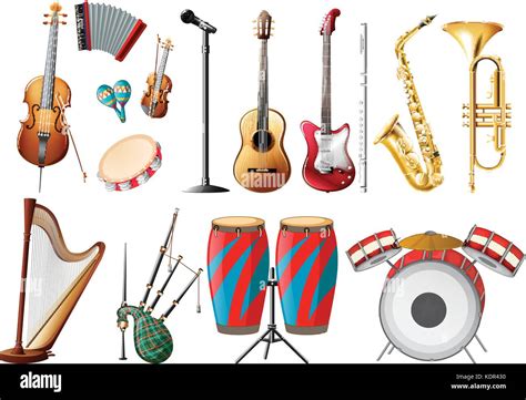 Different types of musical instruments illustration Stock Vector Image ...