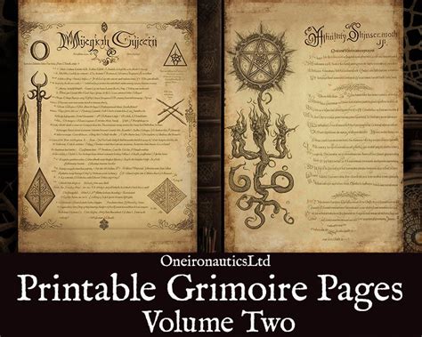 Grimoire Pages: Vol 2, Printable, Digital Download, Scrapbooking - Etsy