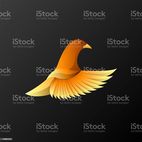 Elegant Gradient Flying Pigeon Logo Isolated On Black Background Stock Illustration - Download ...