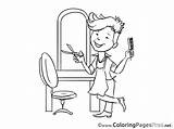 Coloring Pages Hairdresser Occupation Kids Occupations Professions  sketch template