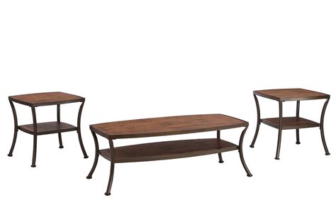 3 Piece Modern Rectangular Coffee Table and 2 End Tables Living Room Set, Light Brown - Walmart.com