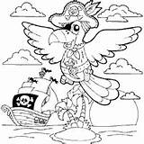 Pirate Parrot Coloring Page sketch template