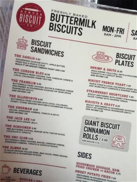 Denver Biscuit Company Colorado Springs Menu – Warehouse of Ideas