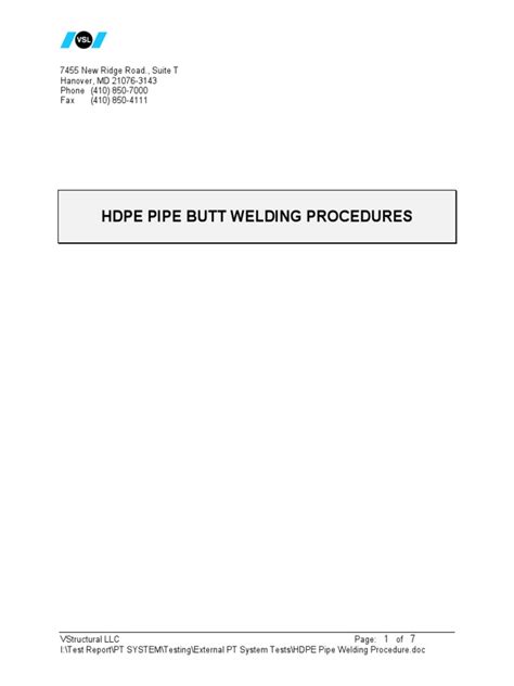 HDPE Welding Procedure | PDF | Pipe (Fluid Conveyance) | Welding