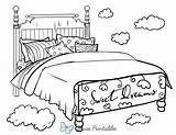 Printable Bed Coloring Page sketch template