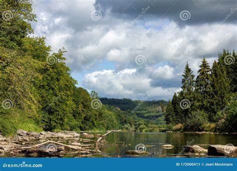 A Portrait of the Semois River in the Vresse Sur Semois Region in the Ardennes in Belgium. the ...