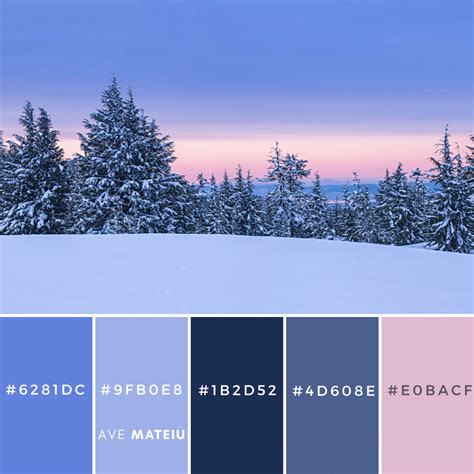 Winter Landscape Color Palette 410 with hex codes | Color palette design, Winter color palette ...