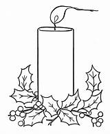 Christmas Candle Coloring Page sketch template