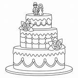 Premium Vector  Wedding Cake Isolated coloring Page For Kids sketch template