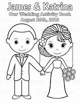 Printable Personalized Wedding Coloring Activity By SugarPieStudio sketch template