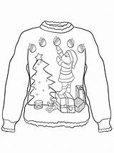 Printable Ugly Sweater Coloring Page sketch template