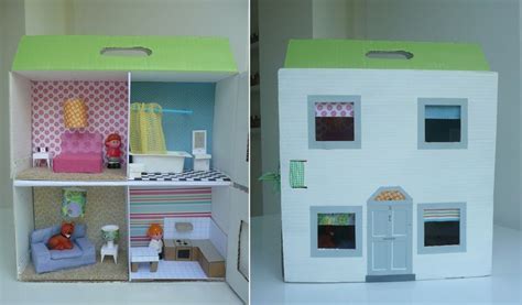 Homemade Cardboard Dolls House | Doll house, Cardboard house, Play houses