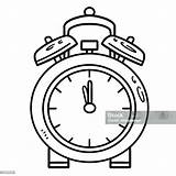 Alarm Clock Isolated Coloring Page Stock Illustration  Download Image sketch template
