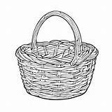 Download Black And White Wicker Basket Drawing Coloring Pages Online  sketch template