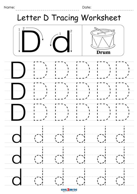 Letter D Printable Worksheets