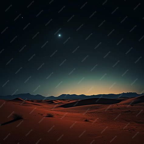 Premium AI Image | Silent Nocturne unveils the captivating allure of a minimalist desert ...