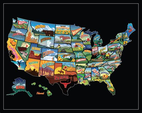 Scratch Off Map Of United States, USA State Scratch Sticker, Travel Map Gift Adventure Wall ...