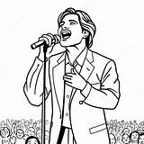 Famous Singer On Stage Coloring Page 34364 27174 sketch template