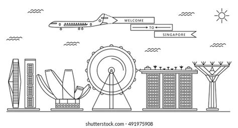 Buildings Singapore Wheel Gardens By Bay Stock Vector (Royalty Free ...