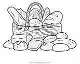Delicious Breadbasket Coloring Page For Kids  Free Breads Printable sketch template