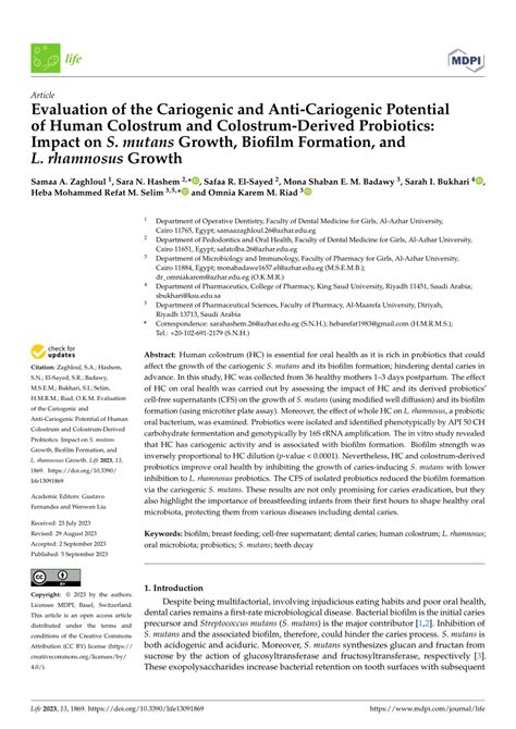 (PDF) Evaluation of the Cariogenic and Anti-Cariogenic Potential of ...