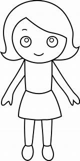 Little Girl Coloring Page  Free Clip Art sketch template