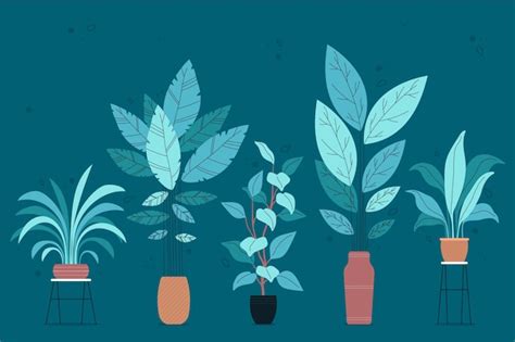 Free Vector | Hand painted watercolor houseplant collection