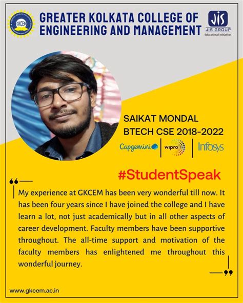 Student Testimonials 2022 - Greater Kolkata College of Engineering & Management | B.Tech ...