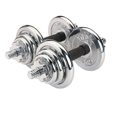 York Fitness 20 KG Chrome Dumbbell Set in a Case | Weight Set | York Fitness